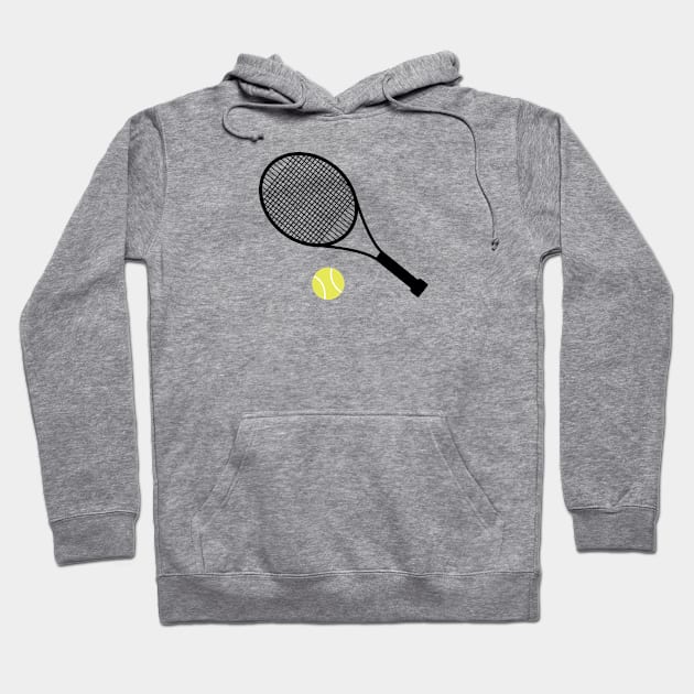 Pink Tennis Ball and Tennis Racket Hoodie by College Mascot Designs